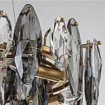 Люстра подвесная с овальными подвесками из стекла дымчатого цвета Harlow Crystal Round варинант исполнения - 4 | Loft Concept в Казани