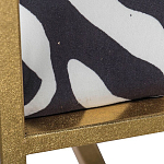 Кресло с металлическим золотистым каркасом и мягкой обивкой с чёрно-белым принтом зебры Wild animals варинант исполнения - 4 | Loft Concept в Казани