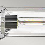 Бра для ванных комнат горизонтальное с 2-мя прозрачным цилиндрическим плафонами на круглом основании Hinkley варинант исполнения - 8 | Loft Concept в Казани