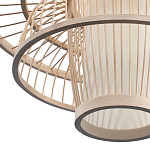 Подвесной светильник фигурный из деревянных прутьев с плафоном из натуральной ткани Light Inside the Cell варинант исполнения - 7 | Loft Concept в Казани