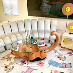 Дизайнерский журнальный стол с основанием в виде кота Bivan варинант исполнения - 3 | Loft Concept в Казани