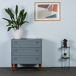 Комод серый из массива бука с 3-мя ящиками Wenge Light варинант исполнения - 5 | Loft Concept в Казани