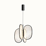 Люстра с гравировкой на акриловых плафонах Gravyura Black D 50 см варинант исполнения - 2 | Loft Concept в Казани