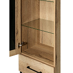 Шкаф-витрина в стиле лофт с чёрной стеклянной дверью Urban Style Space варинант исполнения - 3 | Loft Concept в Казани