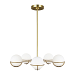 Люстра с 5-ю белыми шарообразными плафонами в сферические каркасах Feiss варинант исполнения - 2 | Loft Concept в Казани