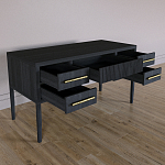 Большой Рабочий стол Primo с 5 выдвижными ящиками Черный дуб варинант исполнения - 8 | Loft Concept в Казани