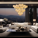 Люстра подвесная с квадратными плафонами из натурального камня Glowing Spheres варинант исполнения - 8 | Loft Concept в Казани