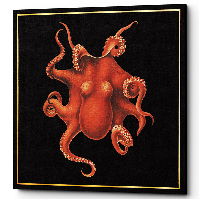 Постер Octopus Poster Черный Красный в Казани | Loft Concept 