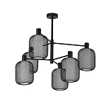 Люстра потолочная с абажурами из металлической сетки Loft Grid Pendant Gold варинант исполнения - 5 | Loft Concept в Казани