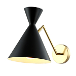 Бра черного цвета с конусообразным плафоном на золотом основании Loft Metal варинант исполнения - 2 | Loft Concept в Казани