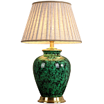 Настольная лампа с абажуром Beige Green Malachite Lampshade варинант исполнения - 1 | Loft Concept в Казани