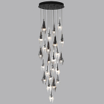 Люстра каскадная с 24-мя рельефными прозрачными плафонами в форме лепестков Glass Pod  варинант исполнения - 5 | Loft Concept в Казани