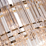 Люстра подвесная круглая с прозрачными хрустальными трубками и золотистым каркасом Диаметр 60 см Hexagon Tube Light варинант исполнения - 3 | Loft Concept в Казани