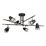 Потолочный светильник с конусообразными плафонами с контрастным сочетанием бронзы и глубоким черным цветом Aurika варинант исполнения - 2 | Loft Concept в Казани