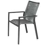 Стул темно-серый с высокой плетеной спинкой и сиденьем Braided Strength варинант исполнения - 6 | Loft Concept в Казани