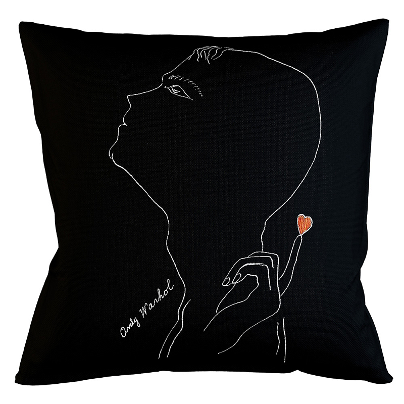 Декоративная подушка White Silhouette Lover Pillow Бежевый Черный Декоративная подушка White Silhouette Lover Pillow Бежевый Черный в Казани | Loft Concept