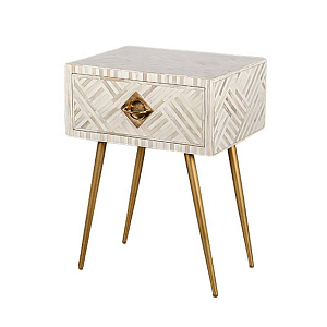 Тумба прямоугольная белая White Amelia