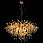 Люстра подвесная с прозрачными стеклянными подвесками в форме капель Диаметр 100 см Droplet Chandelier варинант исполнения - 5 | Loft Concept в Казани