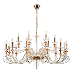 Люстра с 18-ю лампочками и изогнутыми прозрачными элементами из стекла Twisted Glass Candles Chandelier варинант исполнения - 2 | Loft Concept в Казани