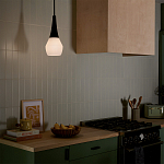 Подвесной светильник каплевидной формы с комбинированным плафоном из стали и белого матового стекла Kichler варинант исполнения - 9 | Loft Concept в Казани