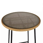 Барный столик с круглой плетеной столешницей Wicker Table Top варинант исполнения - 4 | Loft Concept в Казани