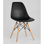 Пластиковый стул на ножках из массива бука Eames Black варинант исполнения - 1 | Loft Concept в Казани