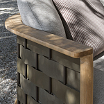 Дизайнерский уличный диван из массива дерева с плетеной спинкой PALINFRASCA Sofa варинант исполнения - 21 | Loft Concept в Казани