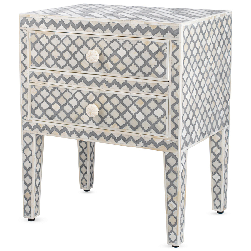 Тумба BEDSIDE CABINET 2 DRAWER Серый ivory ( слоновая кость ) Тумба BEDSIDE CABINET 2 DRAWER Серый ivory ( слоновая кость ) в Казани | Loft Concept