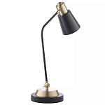 Настольная лампа с наклонным корпусом и подвижным плафоном в сочетании золотистого и чёрного цвета Work Surface Light варинант исполнения - 3 | Loft Concept в Казани