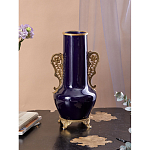 Ваза темно-синяя фарфоровая с бронзовыми ручками и ножками Eden Garden варинант исполнения - 4 | Loft Concept в Казани