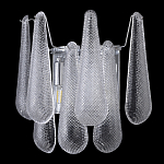 Бра с подвесками из рифленного стекла в форме капель на основании цвета хром Textured Glass варинант исполнения - 4 | Loft Concept в Казани