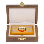 Визитница карманная металлическая с гравюрой Герба России в подарочной коробке Gold Metal Business Card Holders варинант исполнения - 3 | Loft Concept в Казани