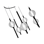 Люстра светодиодная с 6-ю сферическими стеклянными плафонами Splatter варинант исполнения - 4 | Loft Concept в Казани