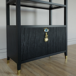 Стеллаж со стеклянными полками Elsa Dreams Black варинант исполнения - 4 | Loft Concept в Казани