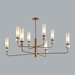 Люстра на штанге с 8-ю цилиндрическими матовыми плафонами и шарами из камня Orb Essence варинант исполнения - 2 | Loft Concept в Казани