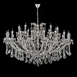 Люстра подвесная двухъярусная с 30-ю лампочками и прозрачными хрустальными подвесками на хромированном основании Crystal lamps варинант исполнения - 2 | Loft Concept в Казани