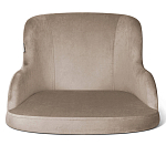 Барный стул со спинкой и подлокотниками на 4-х деревянных ножках Бежевый Велюр Ava Charm варинант исполнения - 2 | Loft Concept в Казани