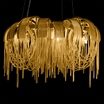 Люстра подвесная круглая с изогнутыми металлическими дугами и ниспадающими цепочками 65 см Atlantis Chain варинант исполнения - 6 | Loft Concept в Казани