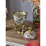 Шкатулка в форме яйца на величественных львах из фарфора с бронзовыми элементами Eden Garden варинант исполнения - 6 | Loft Concept в Казани