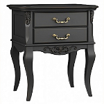 Тумба прикроватная черная из массива бука в стиле прованс Black Provence варинант исполнения - 3 | Loft Concept в Казани