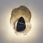 Бра с волнообразным стеклянным плафоном и вставкой из мрамора Liquid Stone варинант исполнения - 13 | Loft Concept в Казани