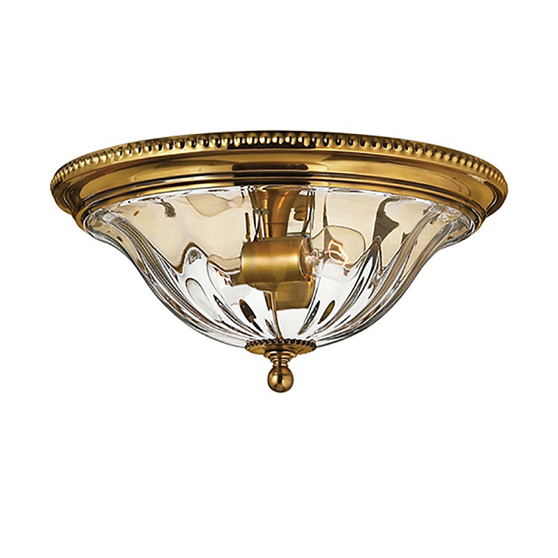 Потолочный светильник цвета латунь с прозрачным плафоном в форме чаши Hinkley Латунь Прозрачное Стекло в Казани | Loft Concept 