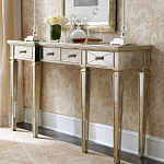 Консоль зеркальная в цвете шампань с 3-мя ящиками Hyaloid варинант исполнения - 1 | Loft Concept в Казани