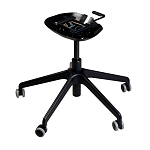 Стул с мягкой синей обивкой из велюра и подъемно-поворотным механизмом на черных колесиках Harper Blue варинант исполнения - 4 | Loft Concept в Казани