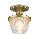 Потолочный светильник для ванных комнат с плафоном из прессованного фактурного стекла Quoizel варинант исполнения - 6 | Loft Concept в Казани