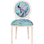 Стул из массива бука с изображением птиц и цветов Turquoise Beige Chinoiserie Garden Chair варинант исполнения - 1 | Loft Concept в Казани