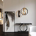 Консоль чёрная с геометрическим основанием Josette варинант исполнения - 2 | Loft Concept в Казани