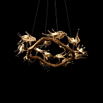 Люстра подвесная с прозрачными стеклянными птичками на ветвях Диаметр 80 см Serip Voa варинант исполнения - 8 | Loft Concept в Казани