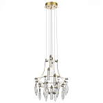 Люстра подвесная из металла с хрустальными подвесками прозрачного цвета Quasar 41 варинант исполнения - 2 | Loft Concept в Казани