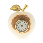 Часы настольные в виде яблока из натурального камня Оникс Stone Clock варинант исполнения - 5 | Loft Concept в Казани